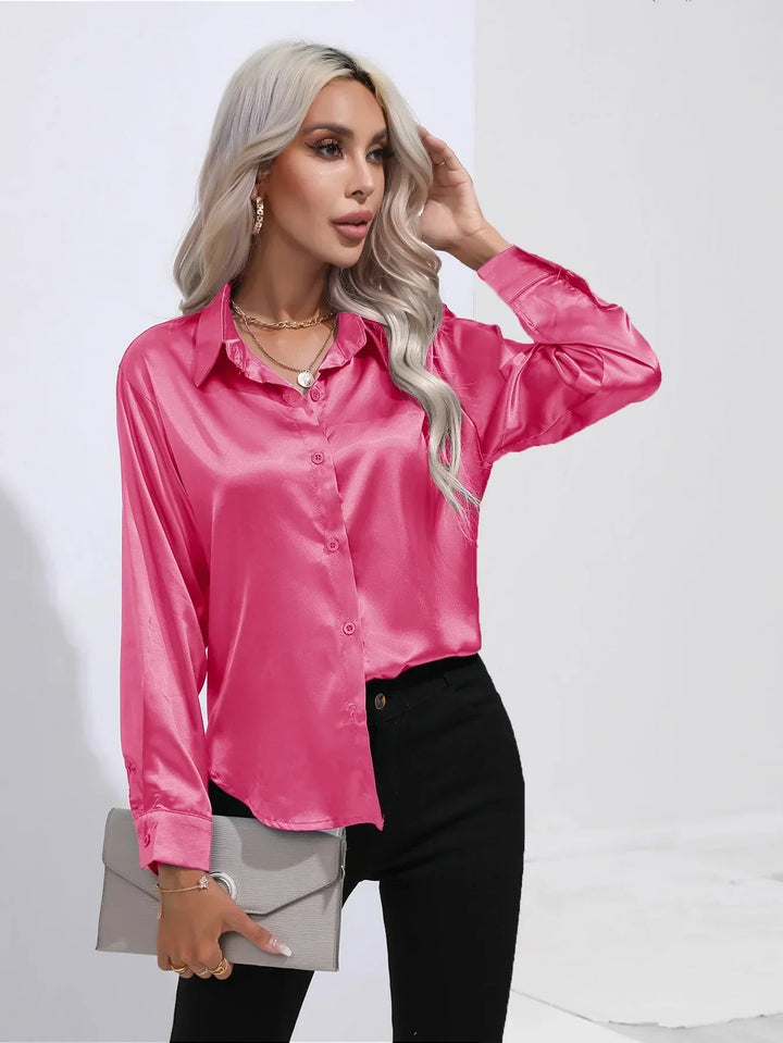 Calista | Satin Long Sleeve Blouse