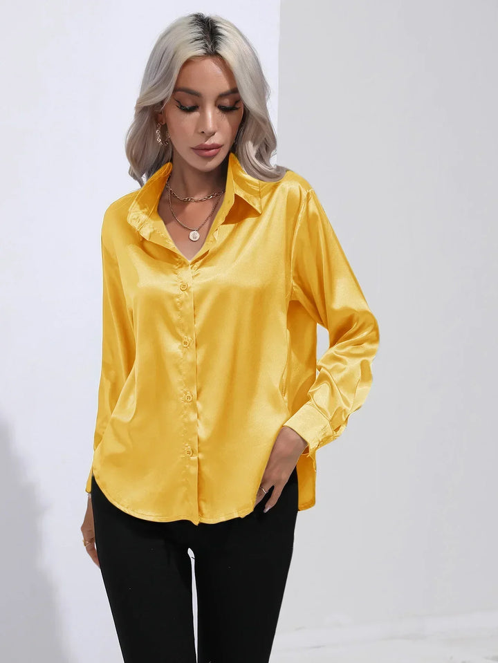Calista | Satin Long Sleeve Blouse