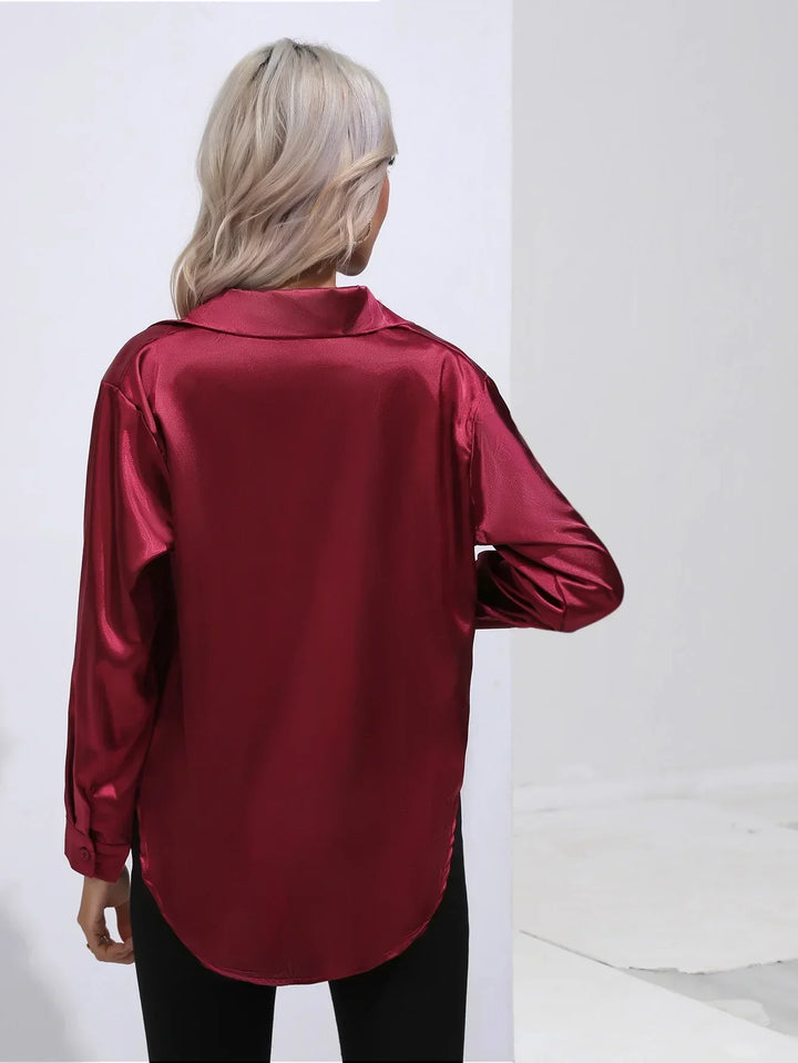 Calista | Satin Long Sleeve Blouse