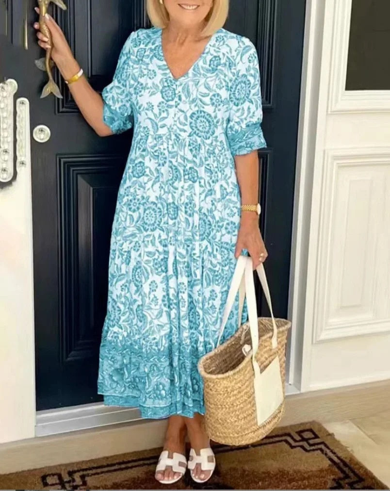 Cassandra | Floral V-Neck Dress