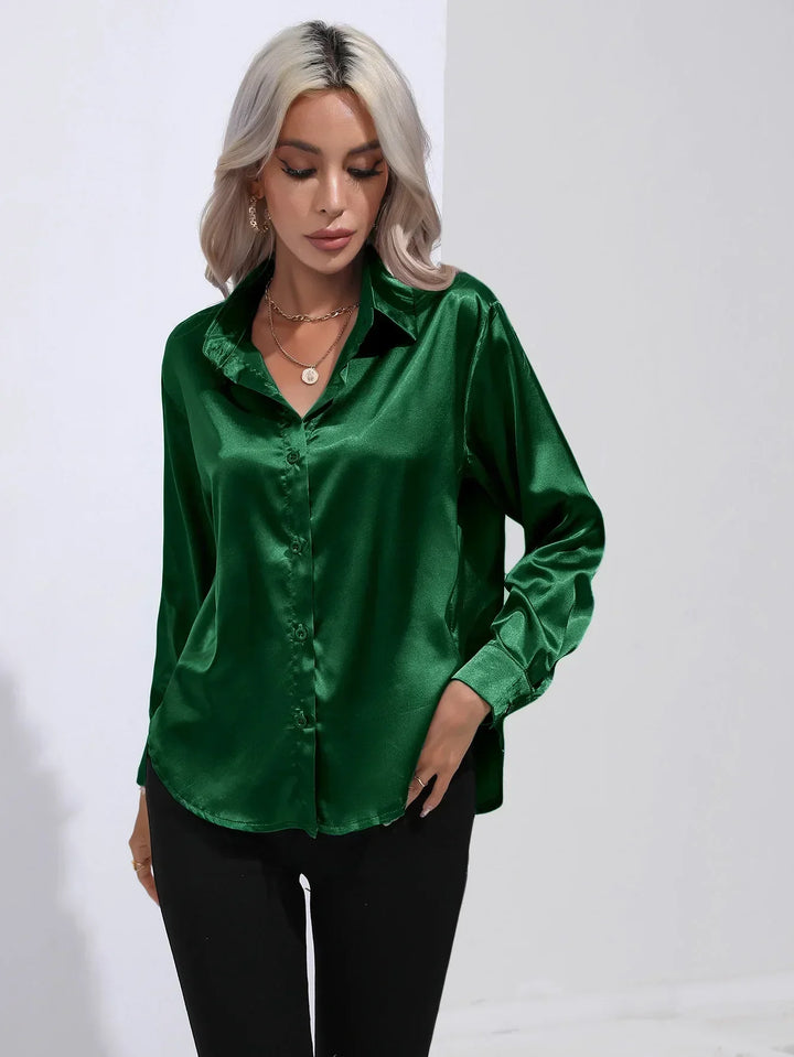 Calista | Satin Long Sleeve Blouse
