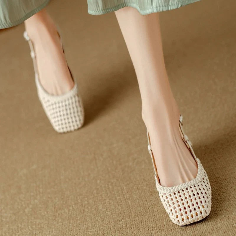 Lila | Woven Leather Heels