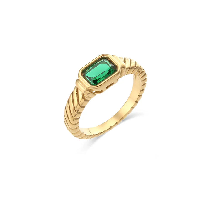 Cross Striped Baguette Diamond Ring