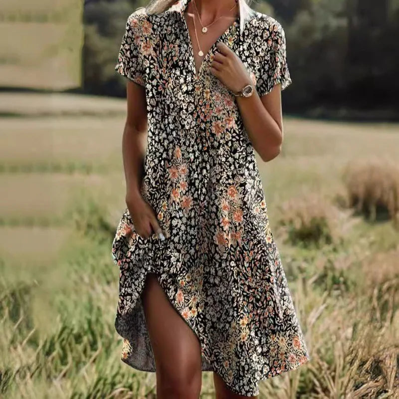 Elena | V-Neck Buttoned Dress