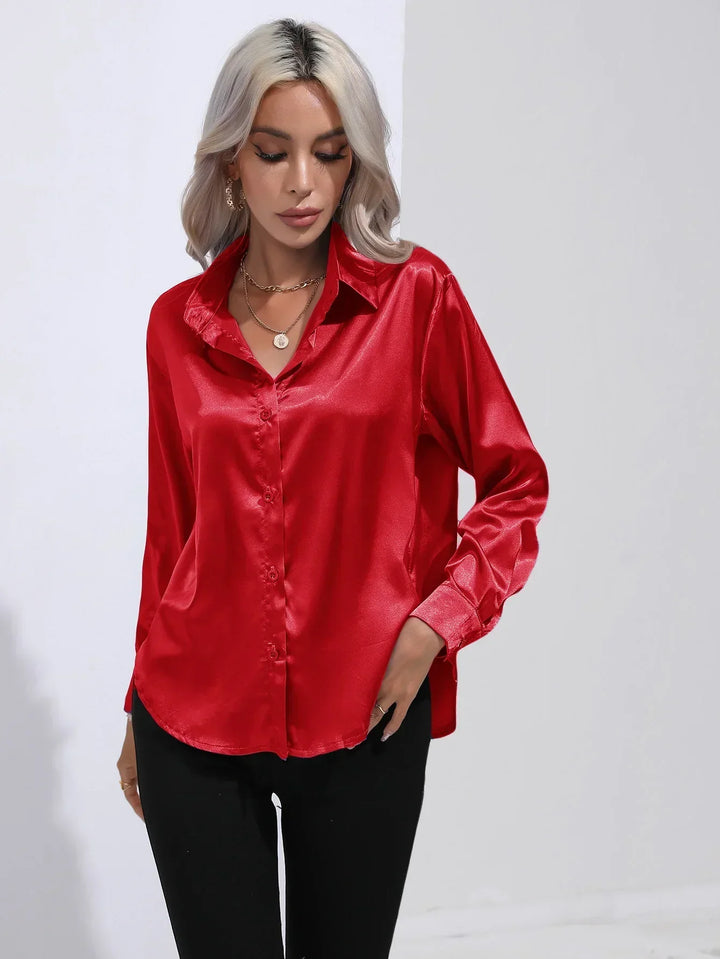 Calista | Satin Long Sleeve Blouse