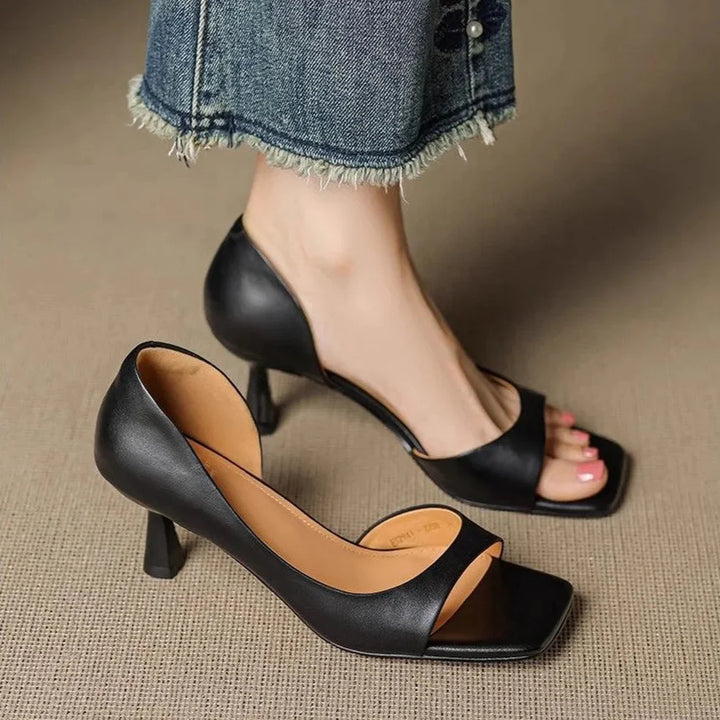 Evelyn | Leather Heels