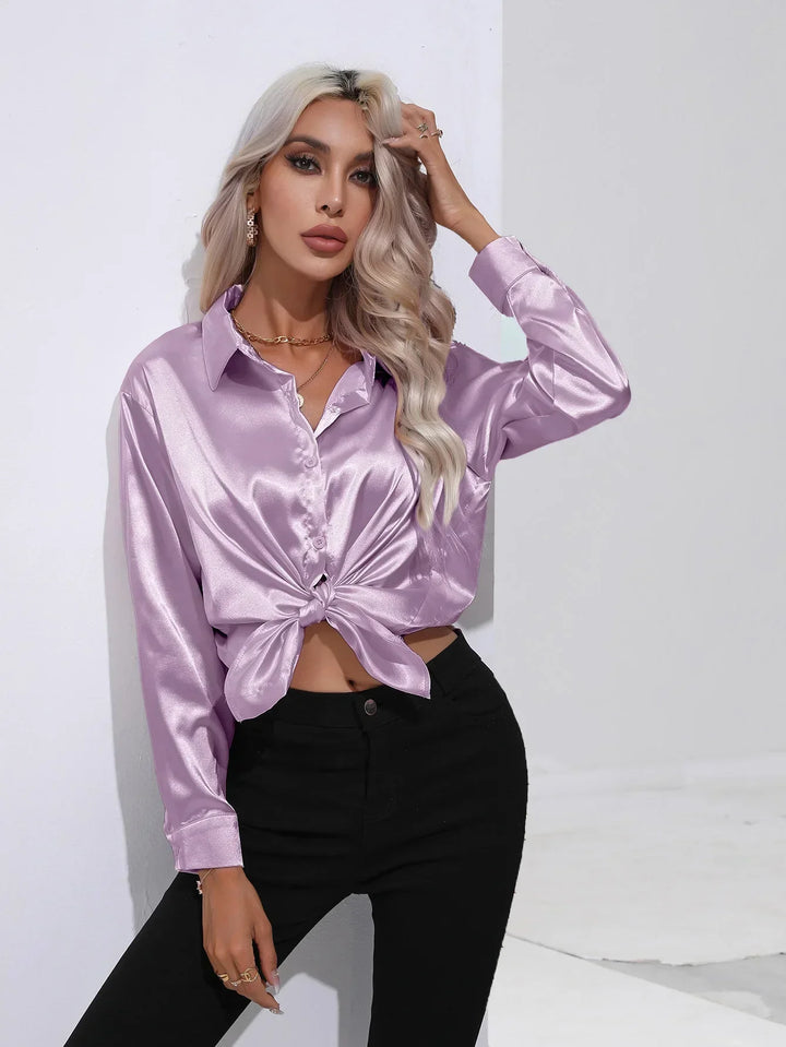 Calista | Satin Long Sleeve Blouse