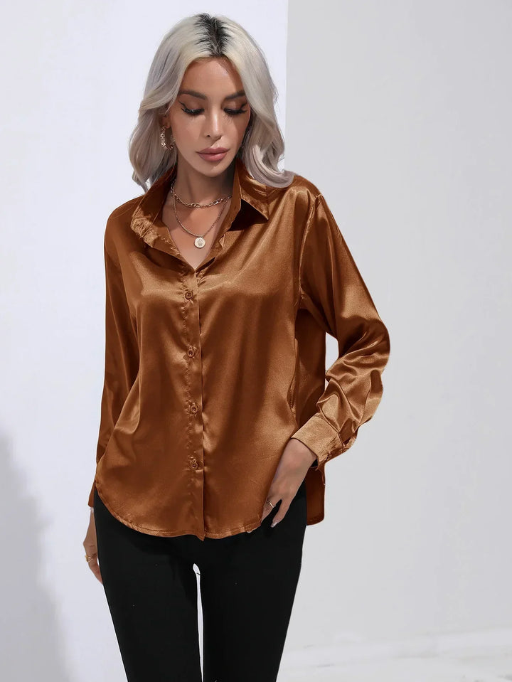 Calista | Satin Long Sleeve Blouse