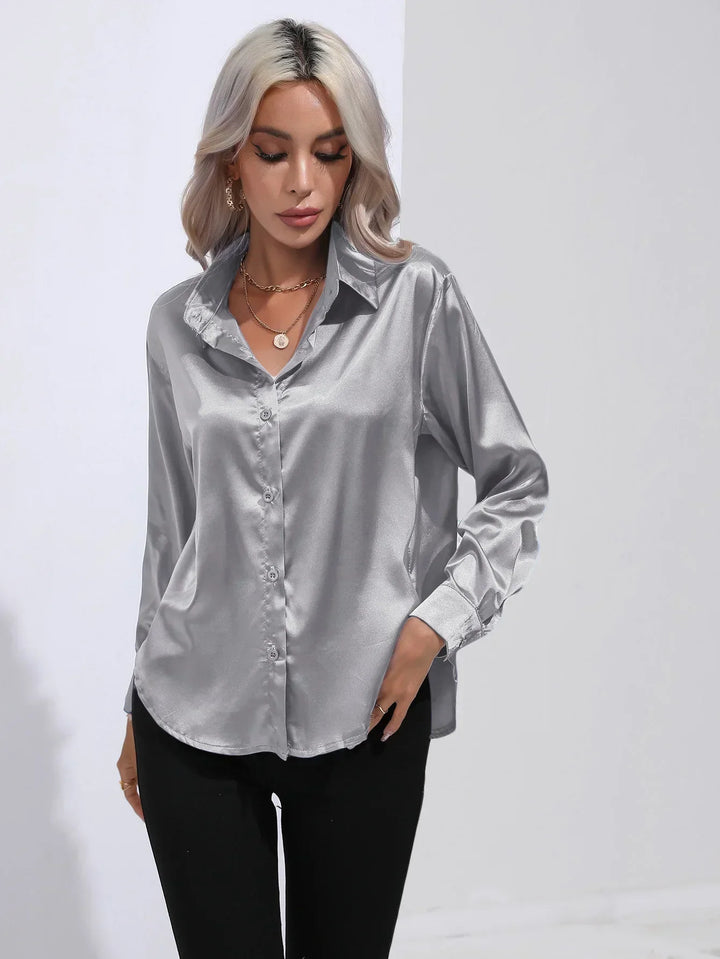 Calista | Satin Long Sleeve Blouse