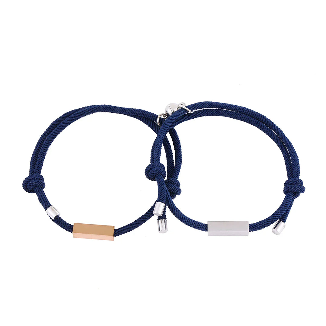 Personalized Minimal Rope Magnetic Couples Bracelet