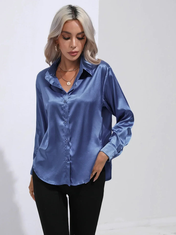 Calista | Satin Long Sleeve Blouse