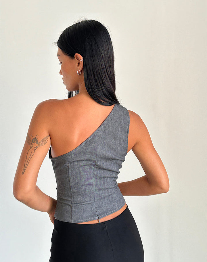 Monica Secrets | One-Shoulder Top With Stylish Waistband