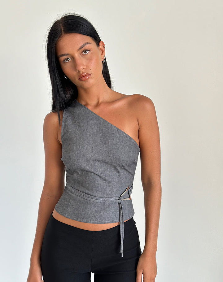 Monica Secrets | One-Shoulder Top With Stylish Waistband