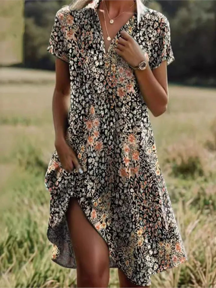 Elena | V-Neck Buttoned Dress