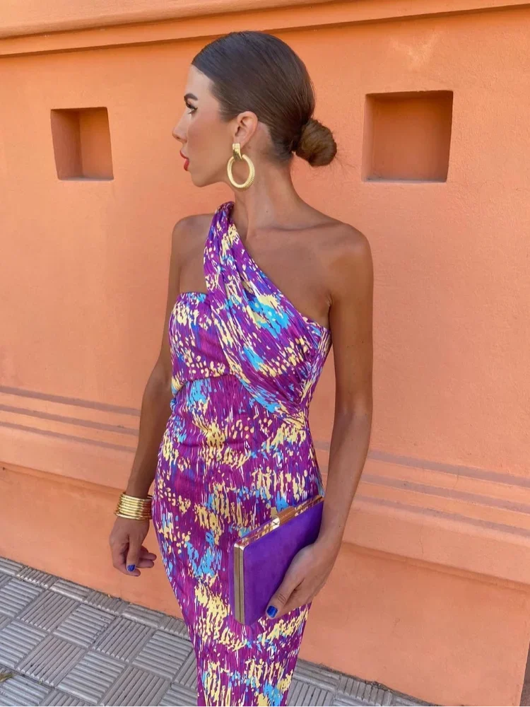 Monica Secrets | Off-Shoulder Midi Dress In Oceanfall