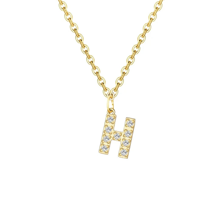 Dainty Zircon Letter Initial, Number, Symbol Chain Necklace