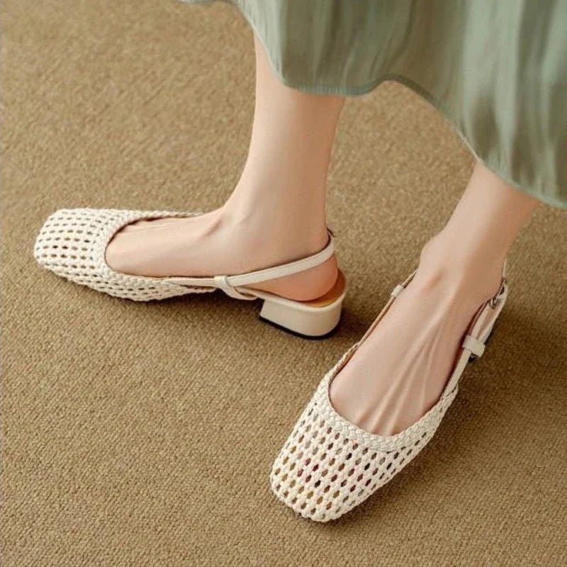 Lila | Woven Leather Heels