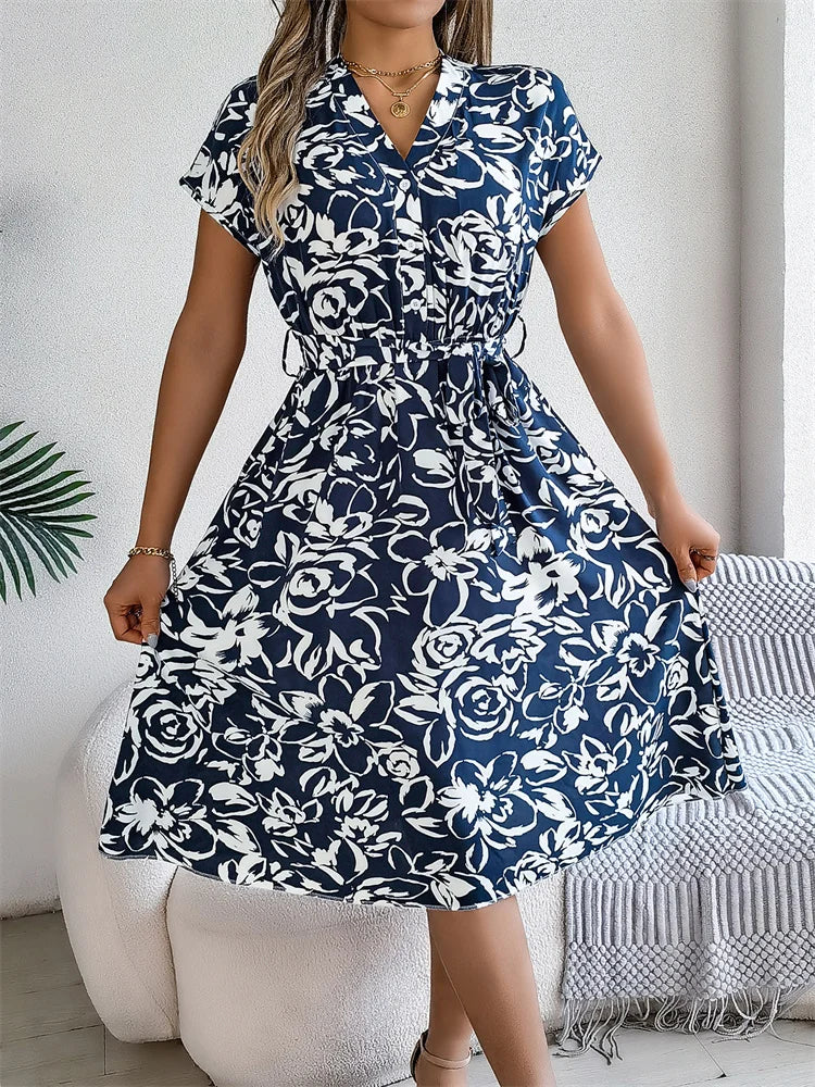 Monica Secrets | Dress With Vibrant Floral Patterns