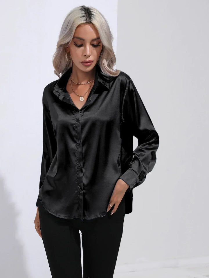 Calista | Satin Long Sleeve Blouse