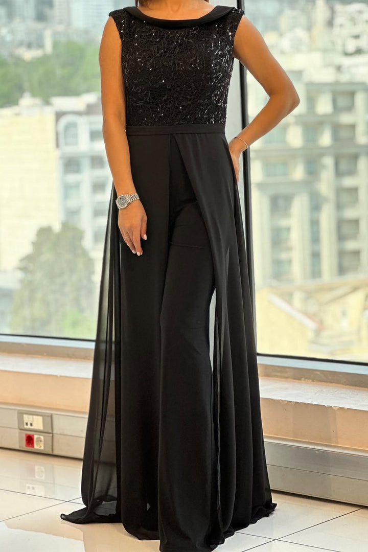 Maris | Textured Tulle Jumpsuit