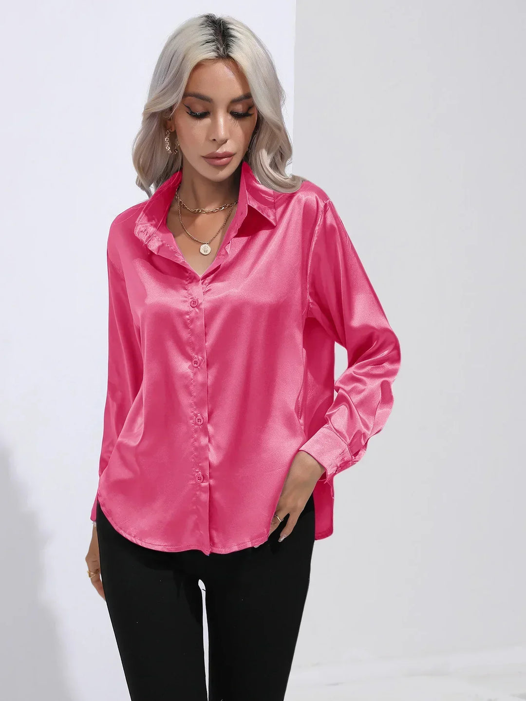 Calista | Satin Long Sleeve Blouse