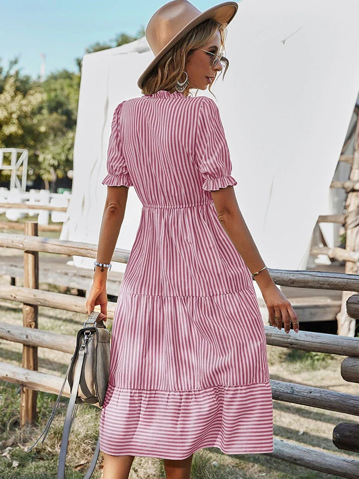 Anya | Striped Midi Dress