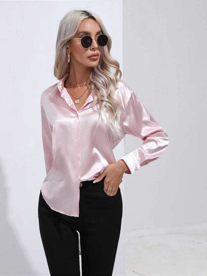 Calista | Satin Long Sleeve Blouse
