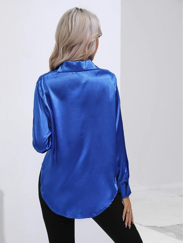 Calista | Satin Long Sleeve Blouse