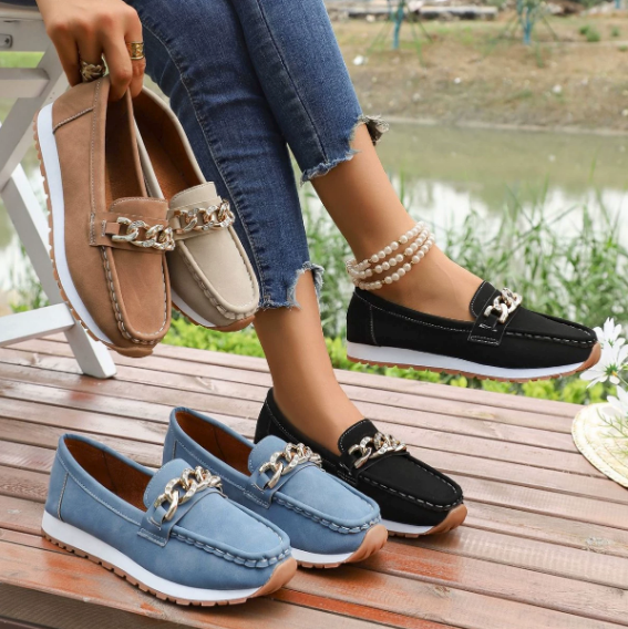 Monica Secrets | Diamond Buckle Loafers