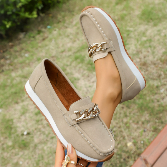 Monica Secrets | Diamond Buckle Loafers