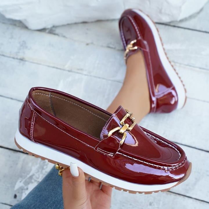 Monica Secrets | Shiny Bordeaux Loafers