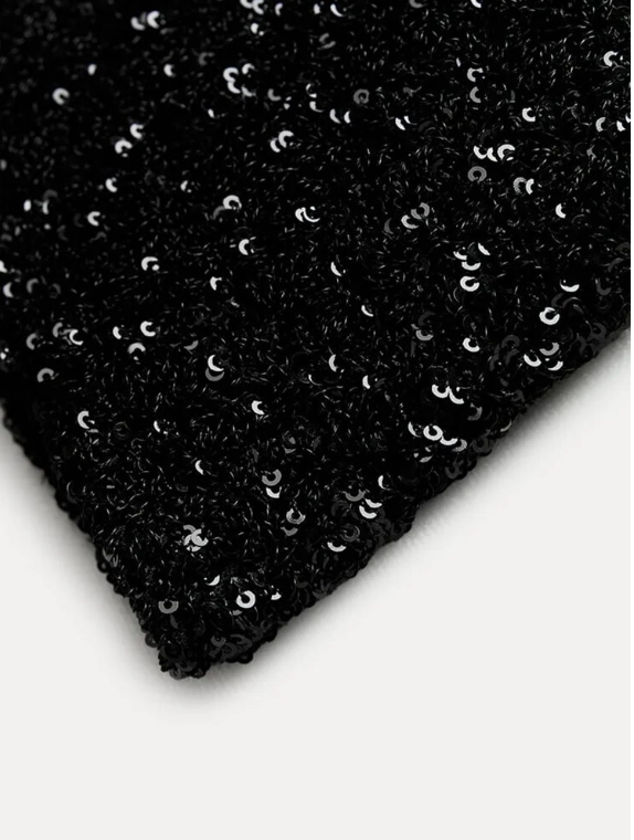 Monica Secrets | Sequin Slim Fit O-Neck Mini Dress