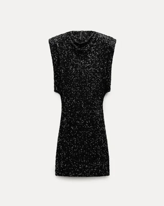 Monica Secrets | Sequin Slim Fit O-Neck Mini Dress