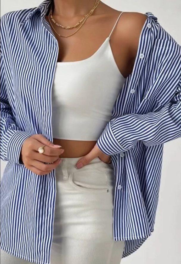 Monica Secrets | Classic Striped Blouse