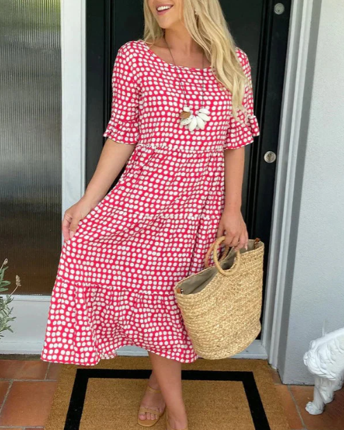 Althea | Short-Sleeve Midi Dress