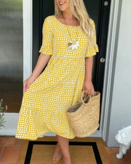 Althea | Short-Sleeve Midi Dress