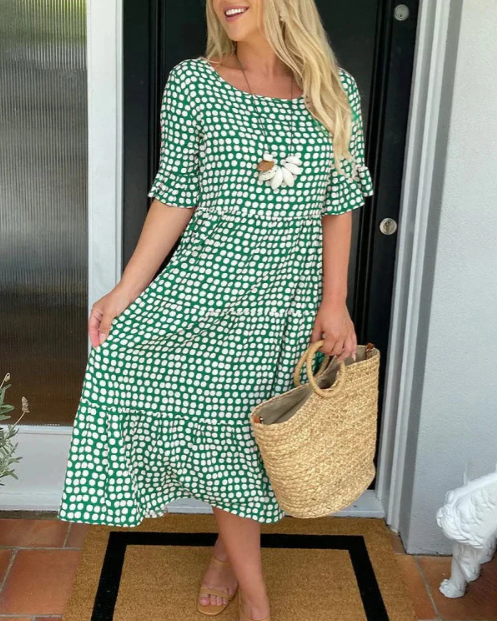 Althea | Short-Sleeve Midi Dress