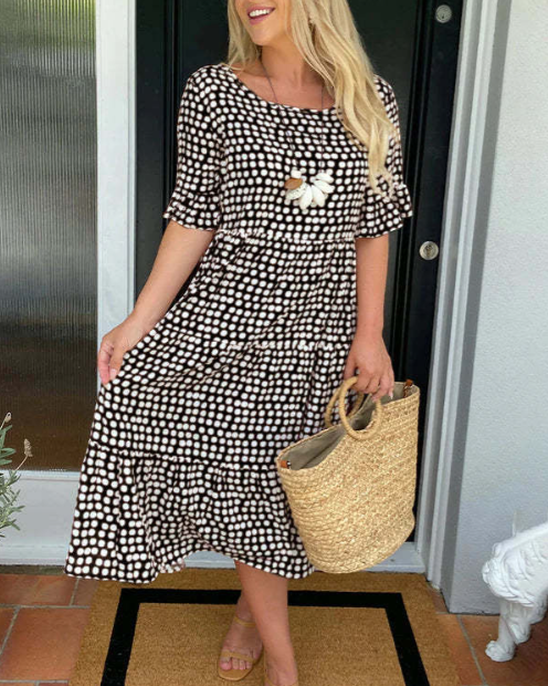 Althea | Short-Sleeve Midi Dress
