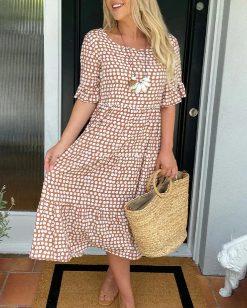 Althea | Short-Sleeve Midi Dress