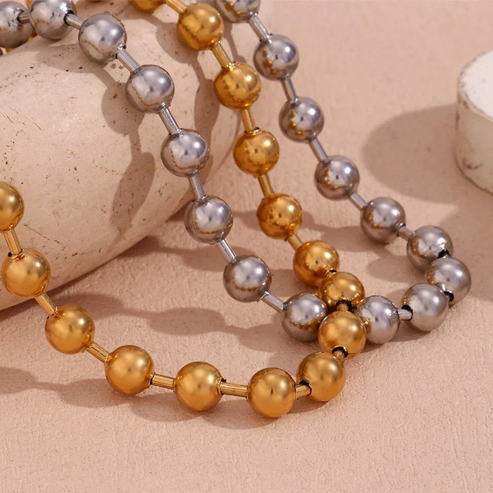 18k Classic Chunky Beaded Necklace