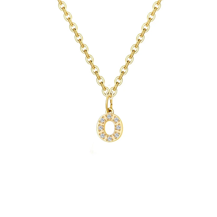 Dainty Zircon Letter Initial, Number, Symbol Chain Necklace