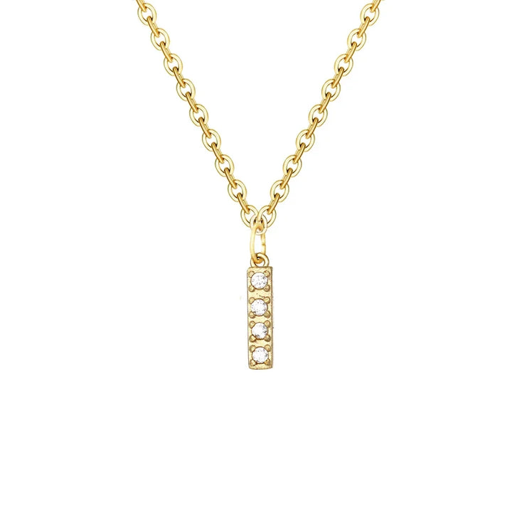 Dainty Zircon Letter Initial, Number, Symbol Chain Necklace
