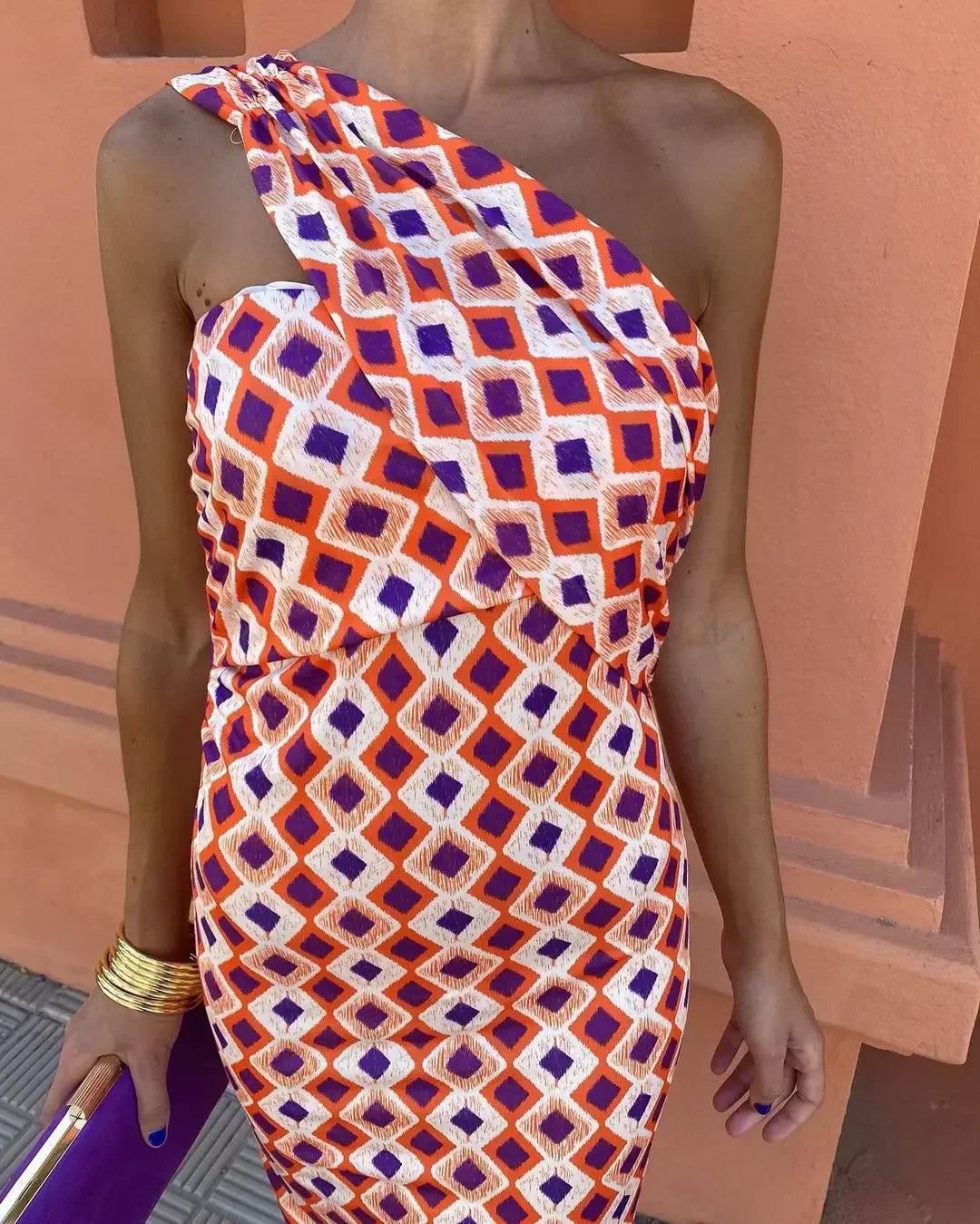 Monica Secrets | Off-Shoulder Midi Dress In Oceanfall