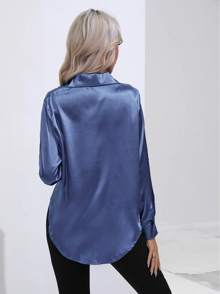 Calista | Satin Long Sleeve Blouse