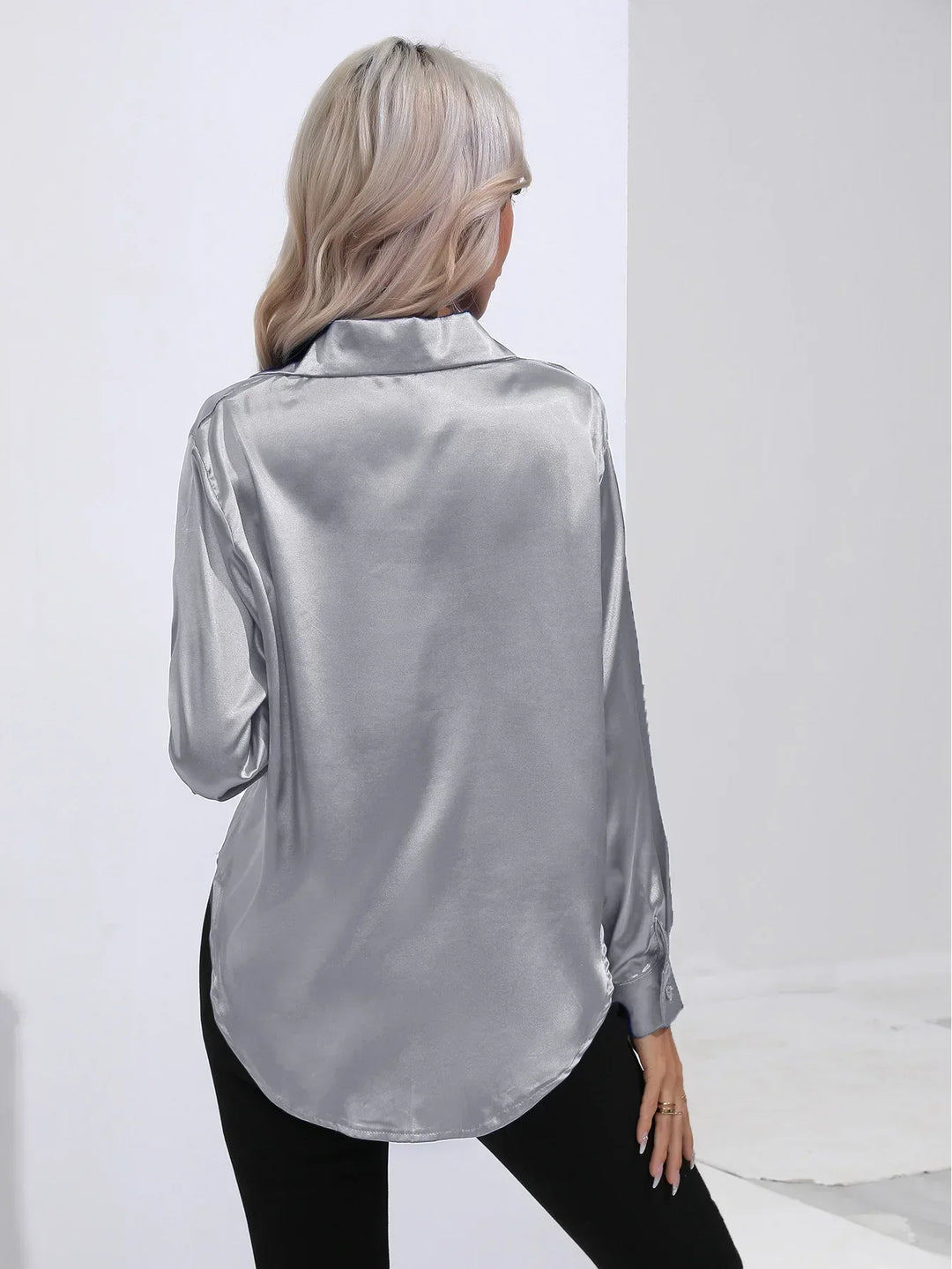 Calista | Satin Long Sleeve Blouse