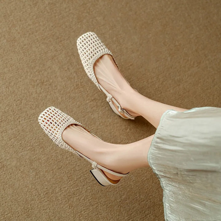 Lila | Woven Leather Heels