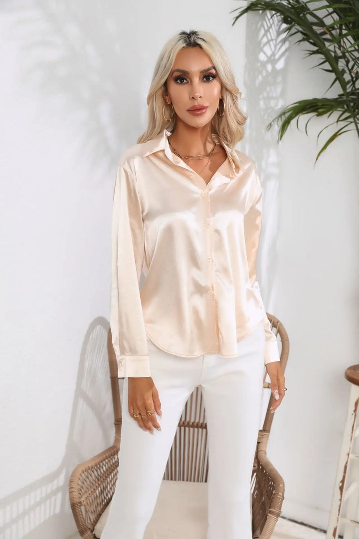 Calista | Satin Long Sleeve Blouse