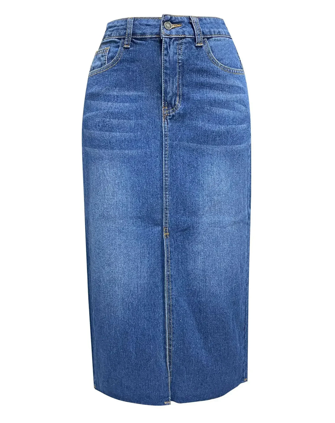 Monica Secrets | Classic High-Waist Denim Skirt