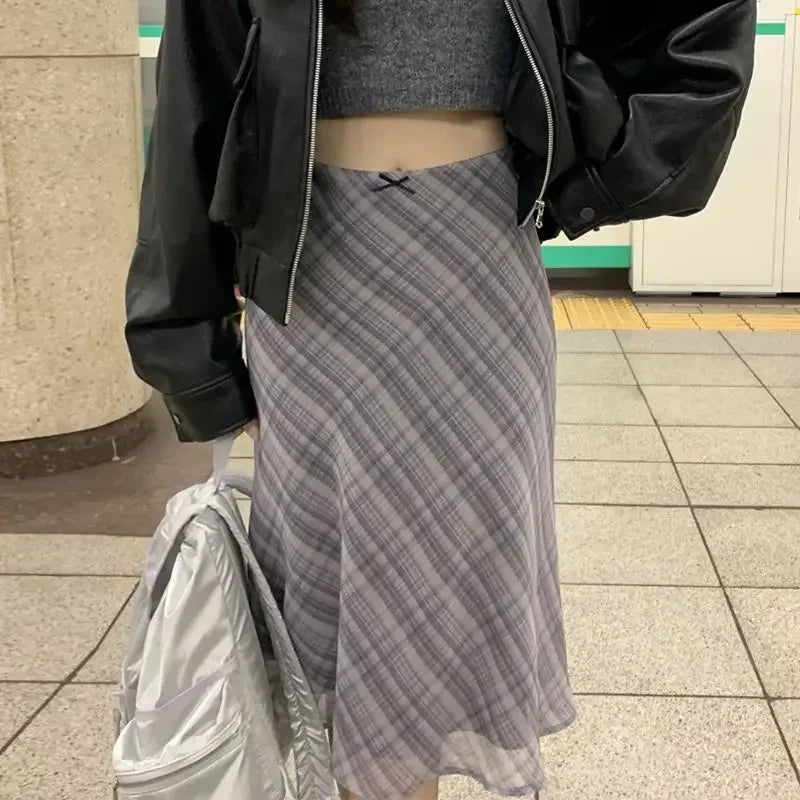 Monica Secrets | Classic Plaid Midi Skirt