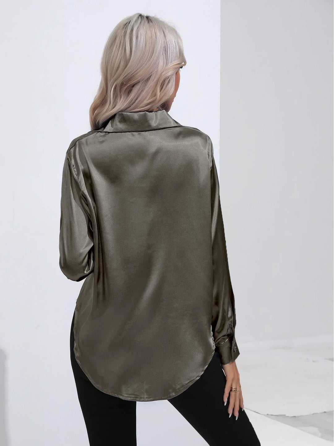 Calista | Satin Long Sleeve Blouse